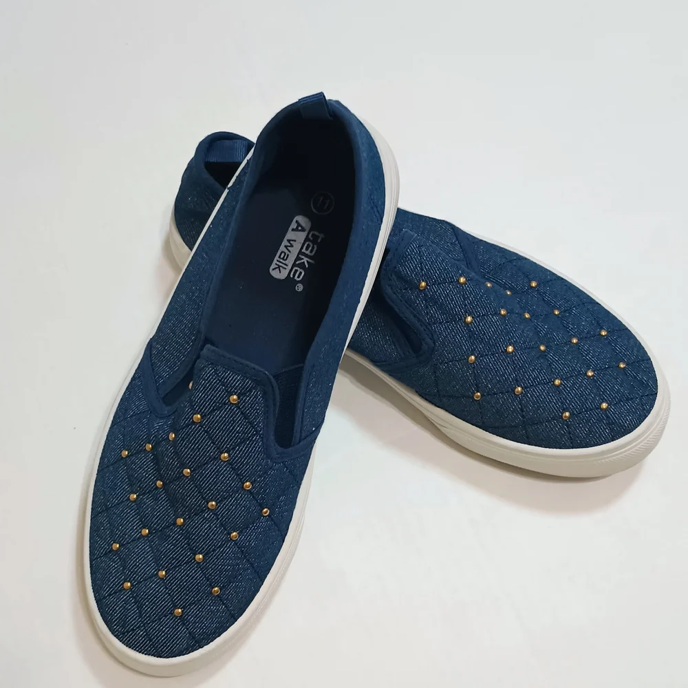 Taken A Walk Women's Blue Studded Slip-On Flats✨